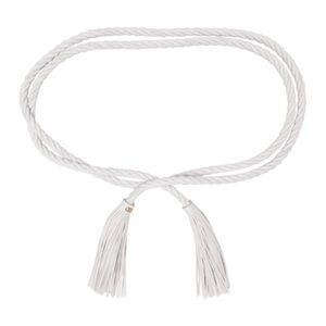 Valentino Garavani White Leather Rope Tassel Belt